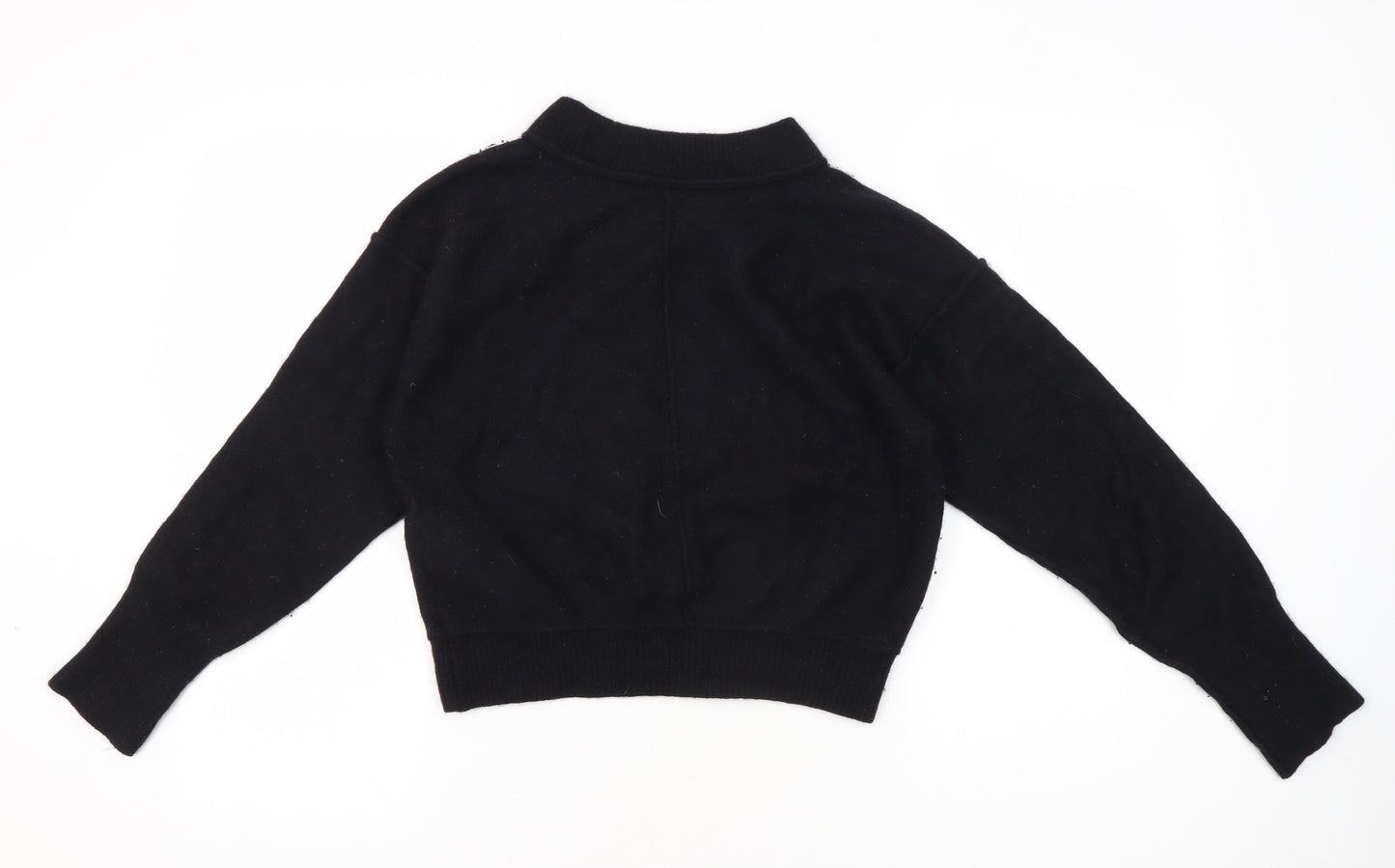 Free People Women's Black Wool Pullover Jumper Size S
