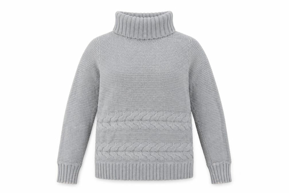 Womens UK L Regular Jones New York Grey Pullover Cable-Knit