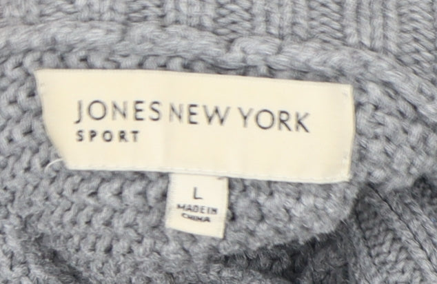 Jones New York Women's Grey Roll Neck Pullover Jumper L