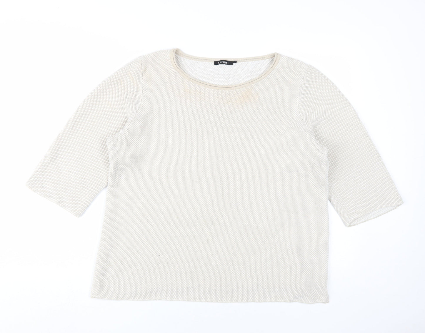 Olsen Women's White Pullover Jumper Size 18 Round Neck