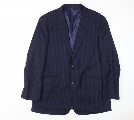 T.M. Lewin Men’s Blue Striped Wool Blazer 42S