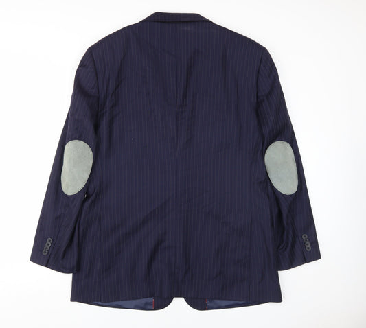 T.M. Lewin Men’s Blue Striped Wool Blazer 42S