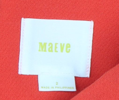 Maeve Women's Red A-Line Short Skirt with Zips