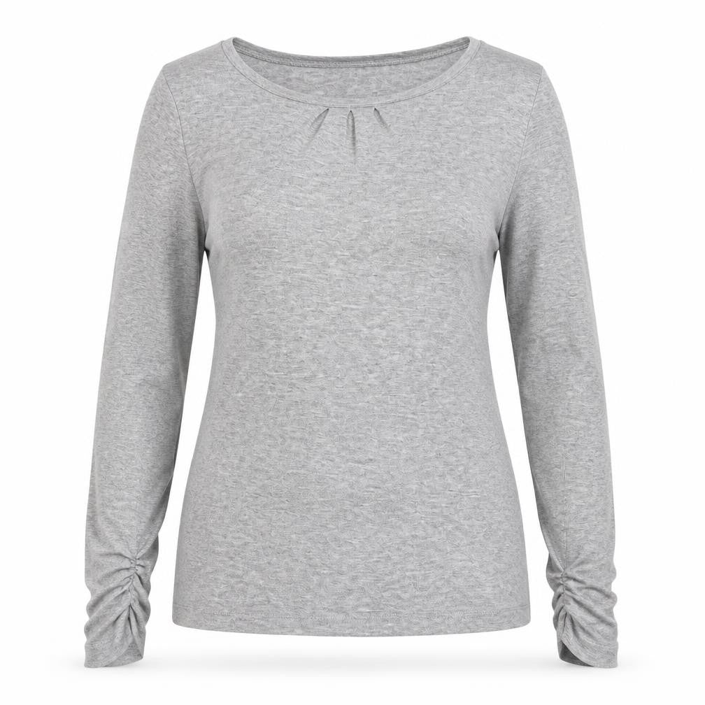 Front view of Marks & Spencer Grey Long Sleeve Jersey Top, UK 10