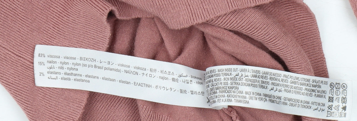 Zara Women Pink Pullover Jumper, Size M, Casual Knit