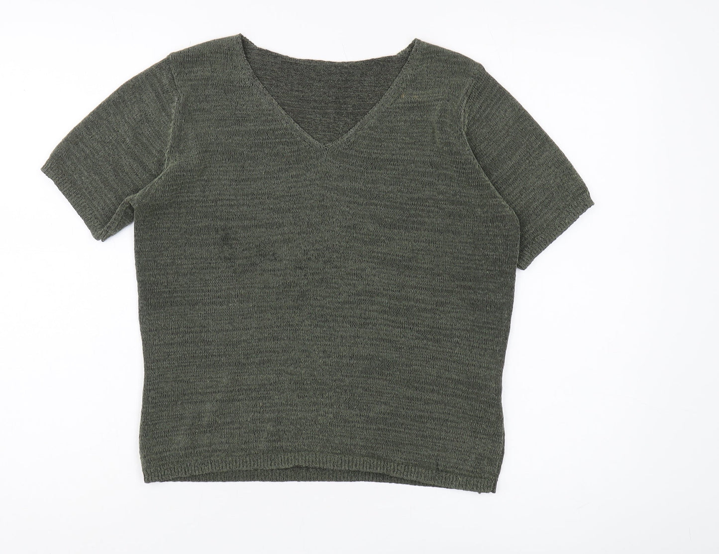 Marks and Spencer Women's Green V-Neck Pullover Jumper