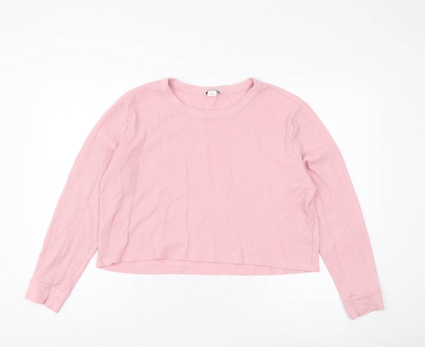 Monki Women's Pink Long Sleeve Jersey Top Size L