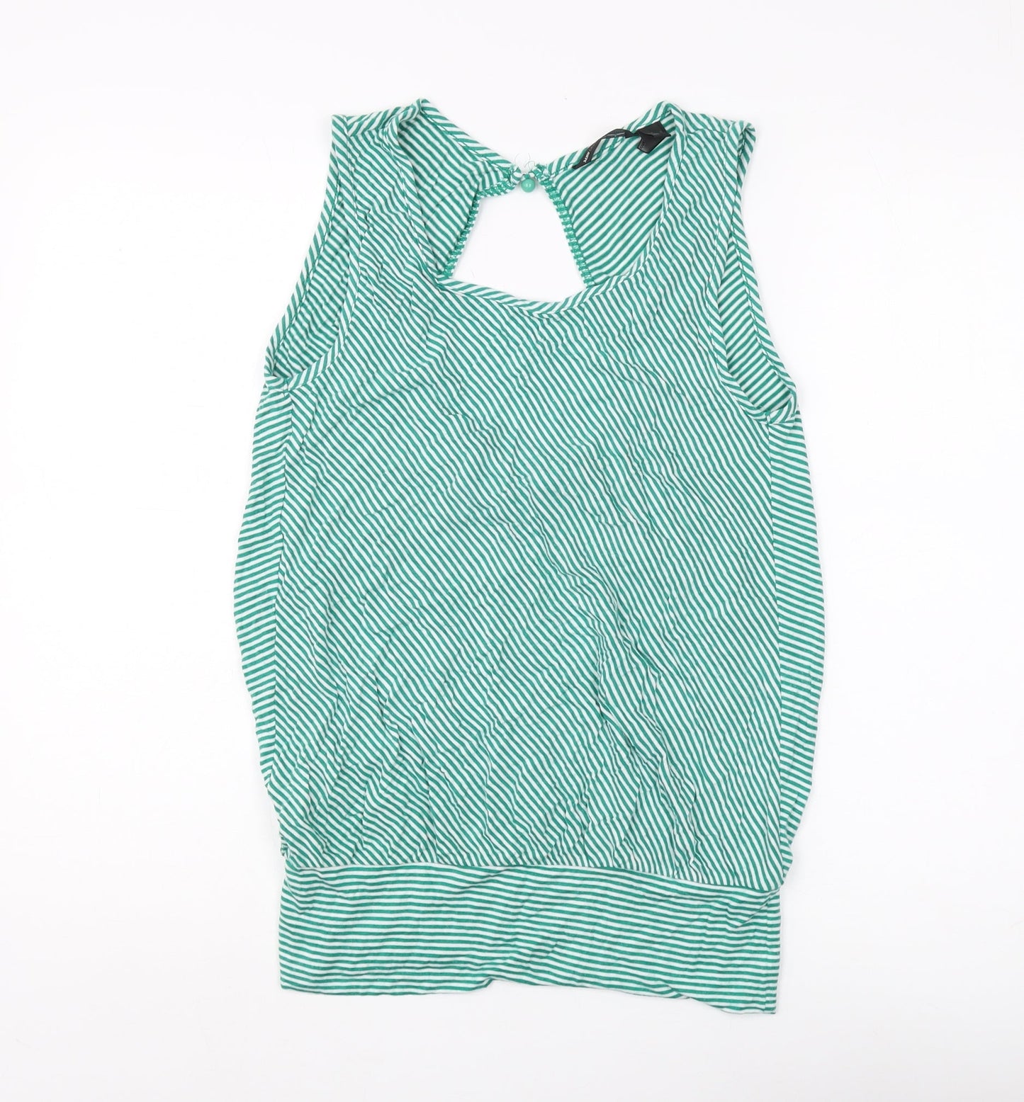 MNG Women Green Striped Tank Top Size 12