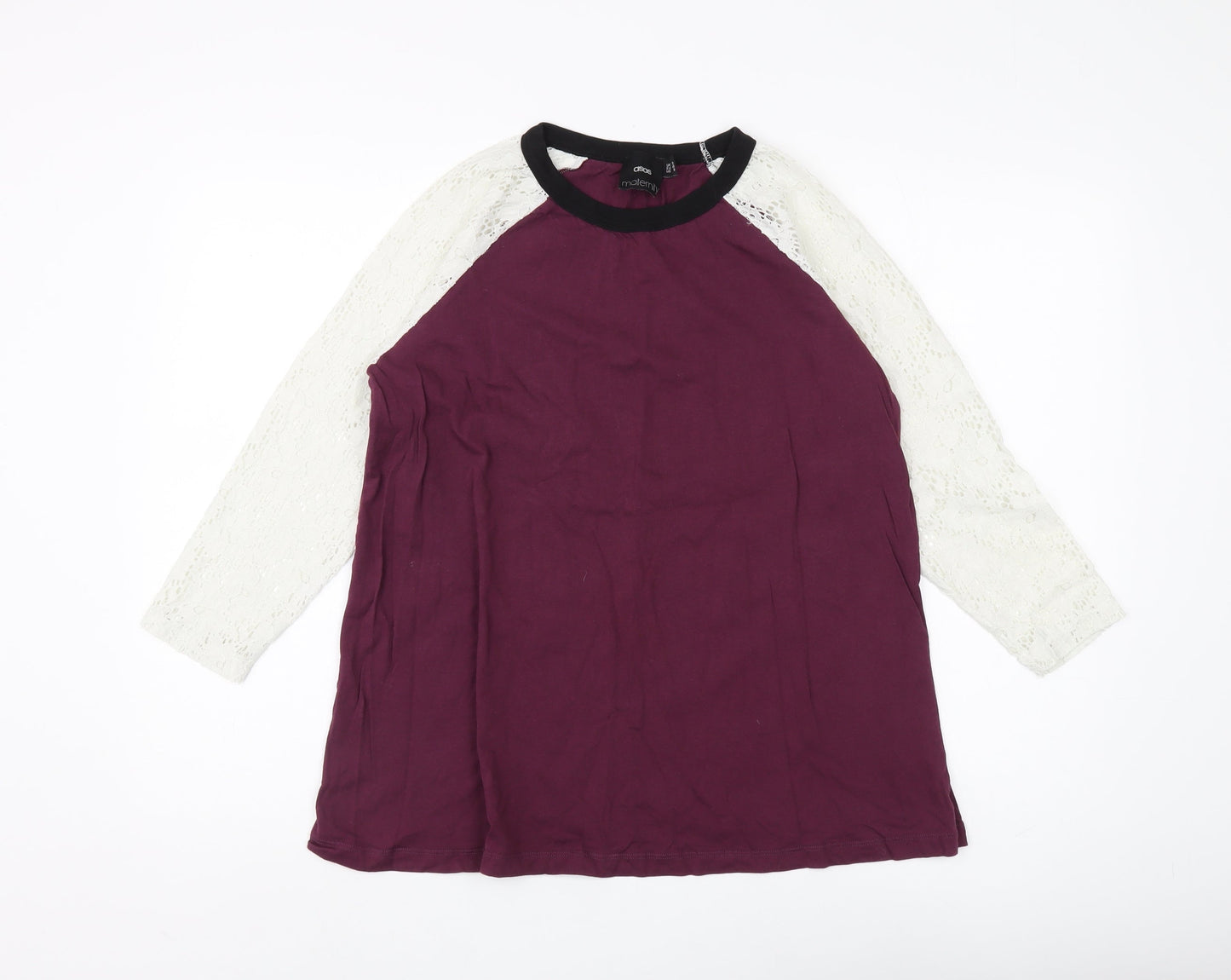 ASOS Women's Purple 3/4 Sleeve Top, Size 12 Maternity