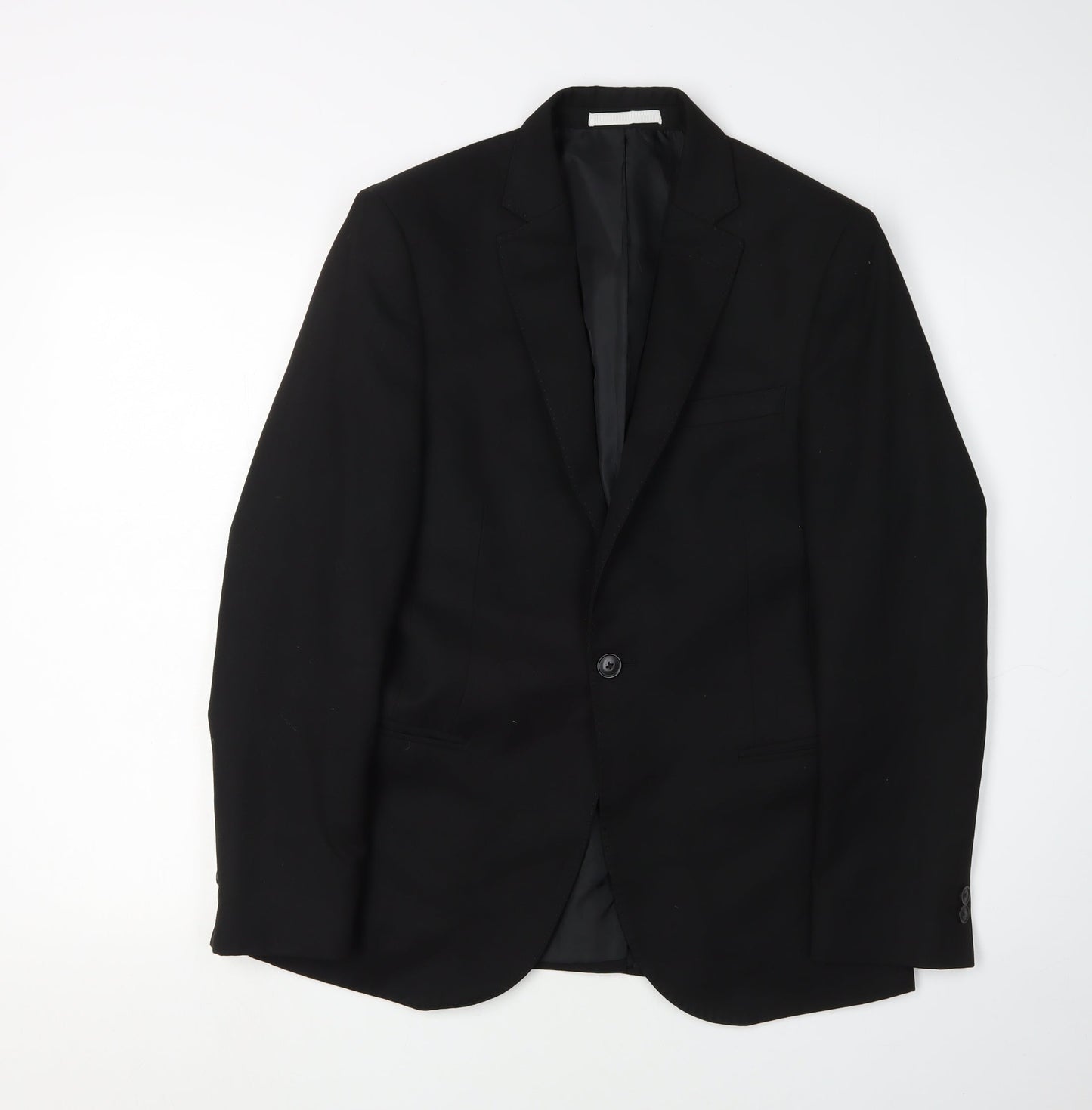 Moss London Men's Black Blazer 36 Skinny Fit