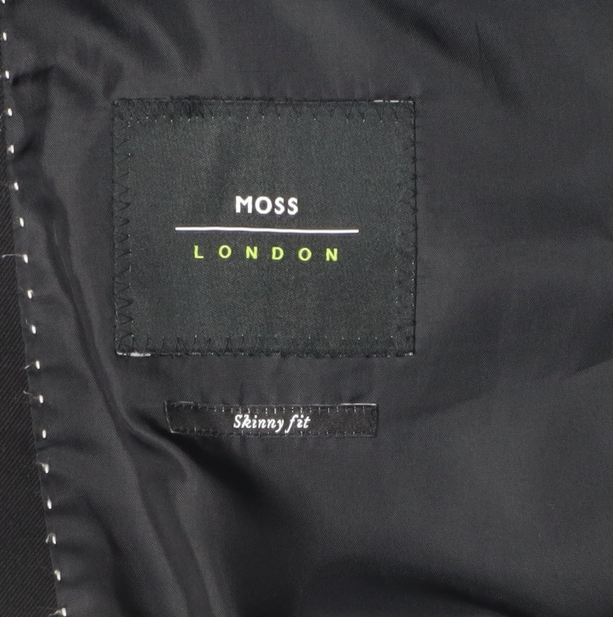 Moss London Men's Black Blazer 36 Skinny Fit