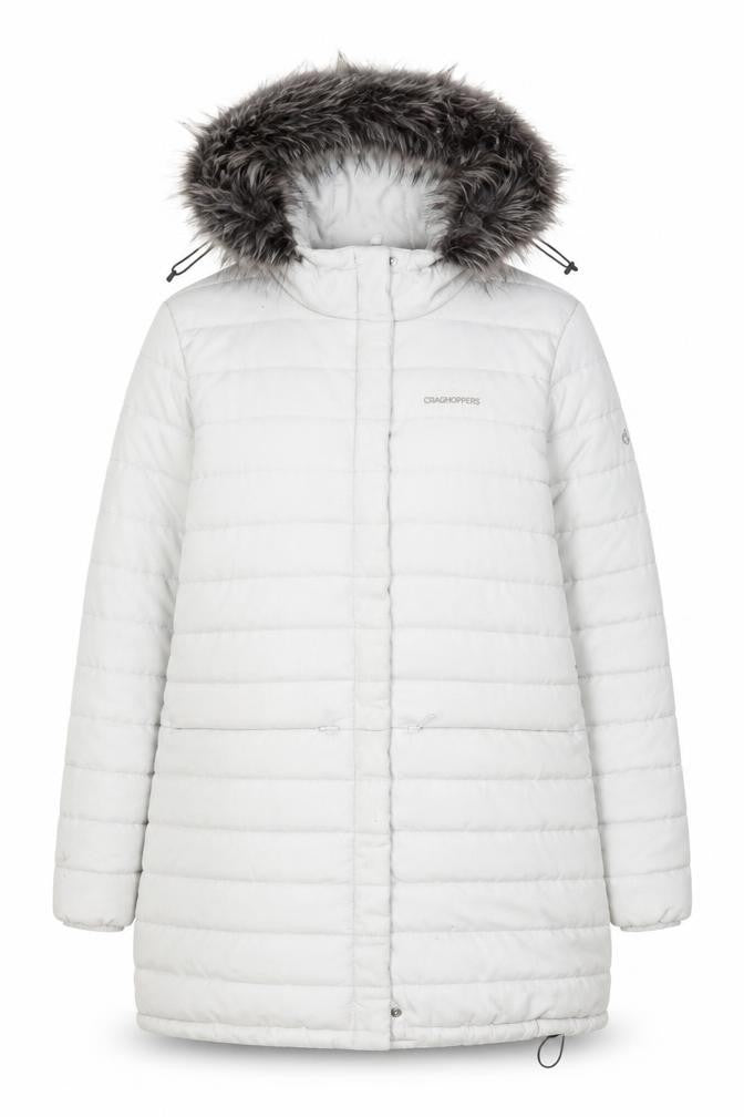Womens UK Size 10 Regular Craghoppers White Polyester Coat