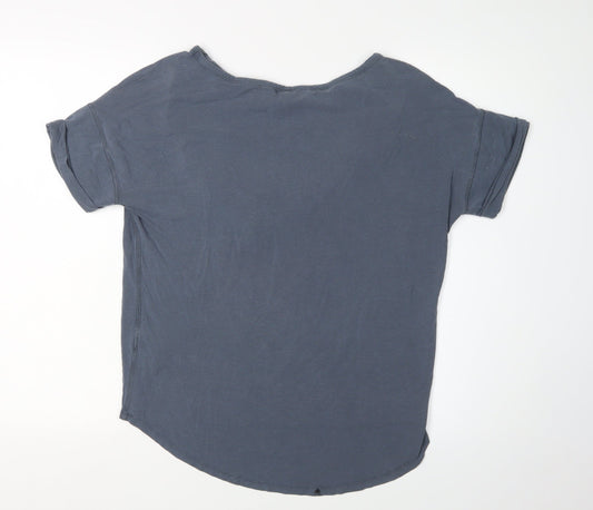 The White Company Women's Blue T-Shirt Size 12 Casual