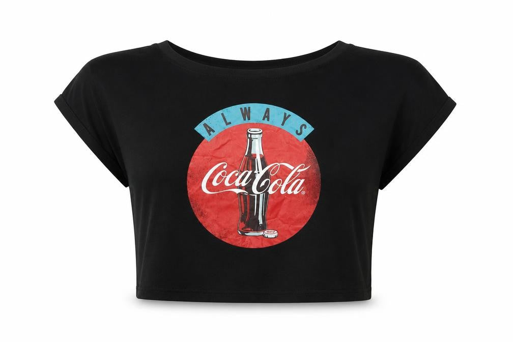 Womens UK Size M Coca-Cola Black Cotton T-Shirt