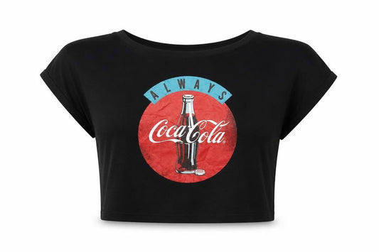 Womens UK Size M Coca-Cola Black Cotton T-Shirt