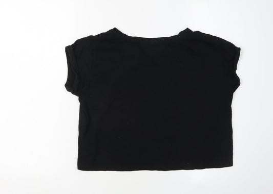 Coca-Cola Women's Black Cropped T-Shirt M