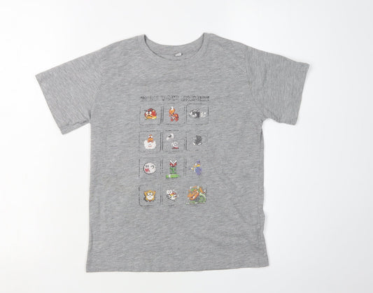 Nintendo Boys Grey Graphic Mario T-Shirt 9-10 Years