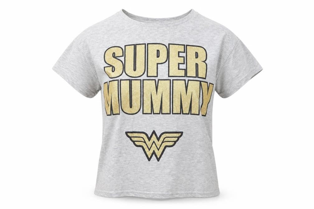 Wonder Woman Women's Grey T-Shirt Superhero Style Size 8