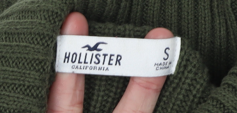 Hollister Women's Green Roll Neck Pullover Jumper S