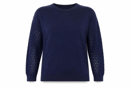 Womens UK 14 Regular Jack Wills Blue Pullover Open-Knit