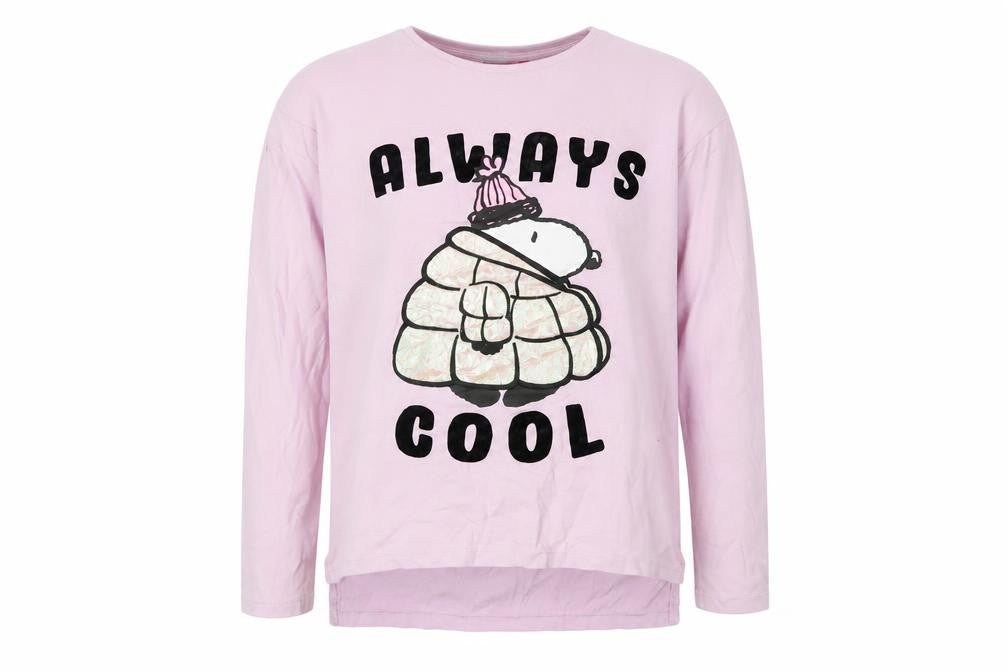 Front view of Zara girls’ pink peanuts graphic t-shirt 11-12 years