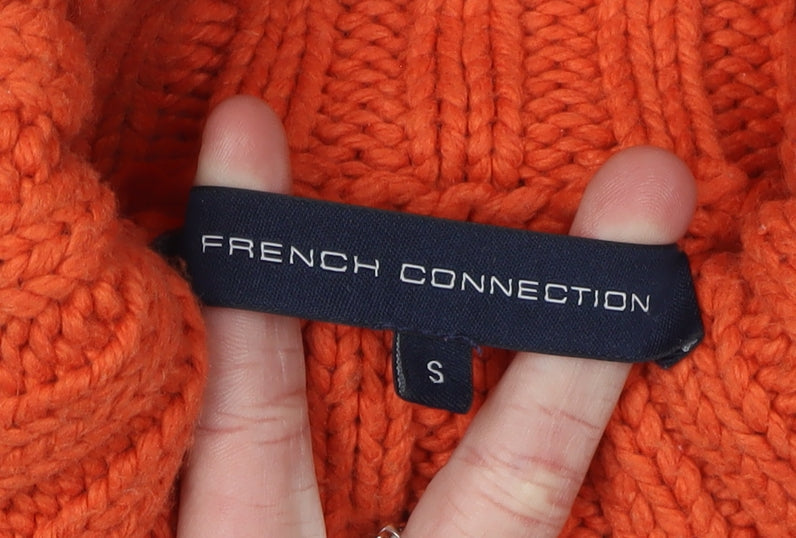 French Connection Women's Orange Roll Neck Pullover Jumper, S