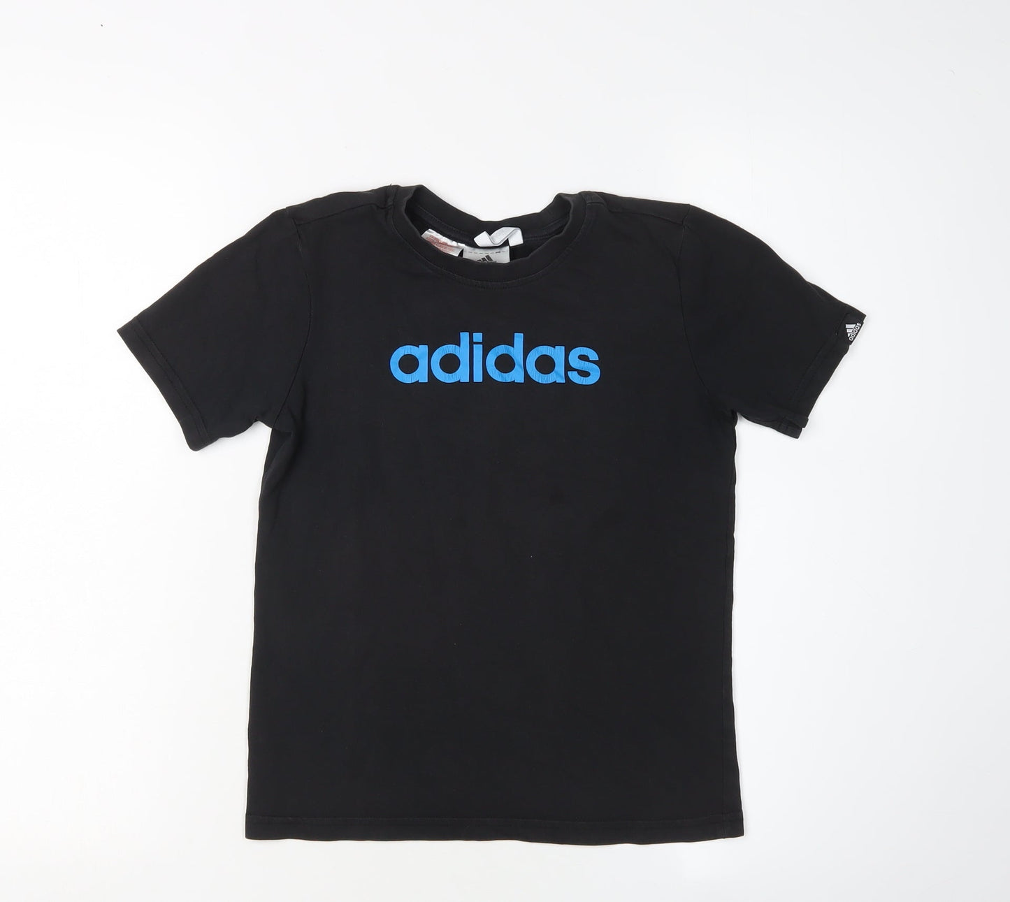 Adidas Boys Black Logo T-Shirt 9-10 Years Regular Fit