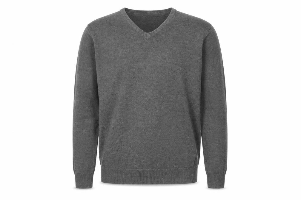 Marks and Spencer Men's Grey V-Neck Pullover Jumper S