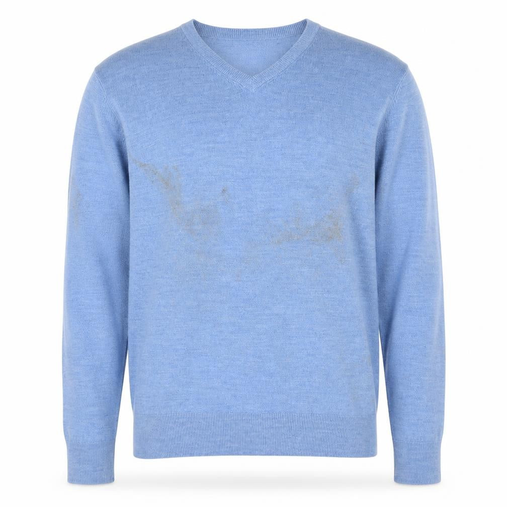 BHS Men's Blue V-Neck Pullover Jumper - Size L