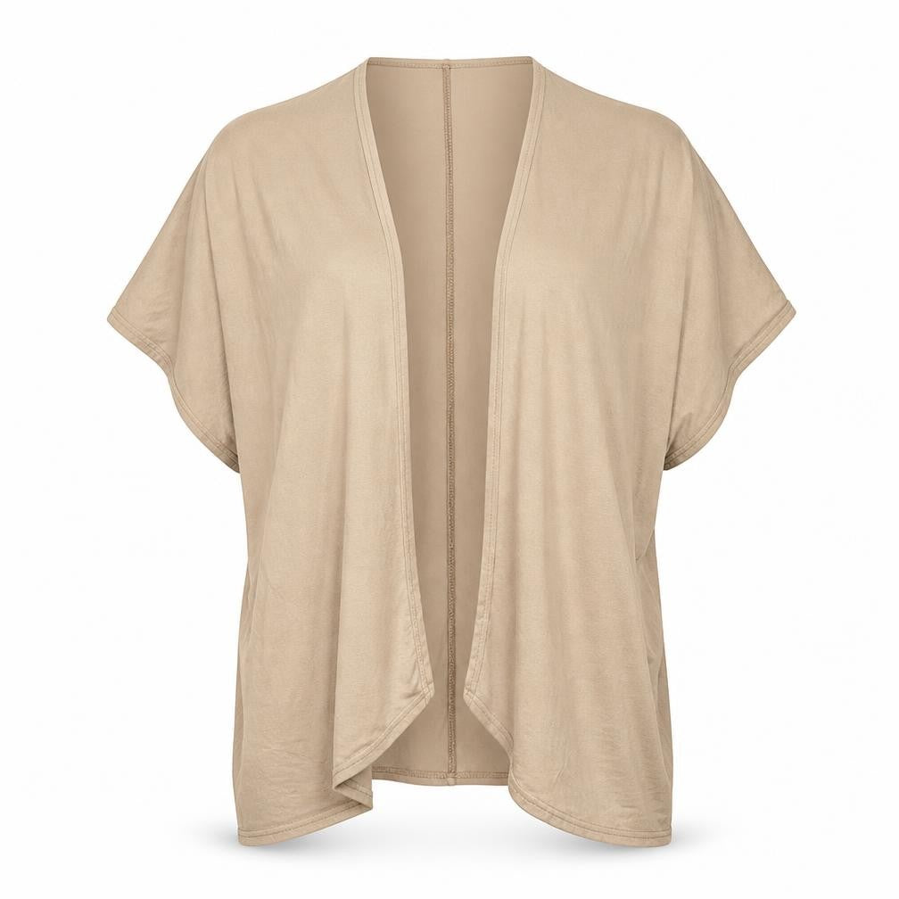 boohoo Womens Beige M/L Open Cardigan Short Sleeve Casual
