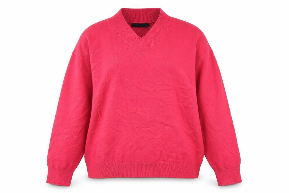 Marks and Spencer Women's Red V-Neck Jumper, Medium