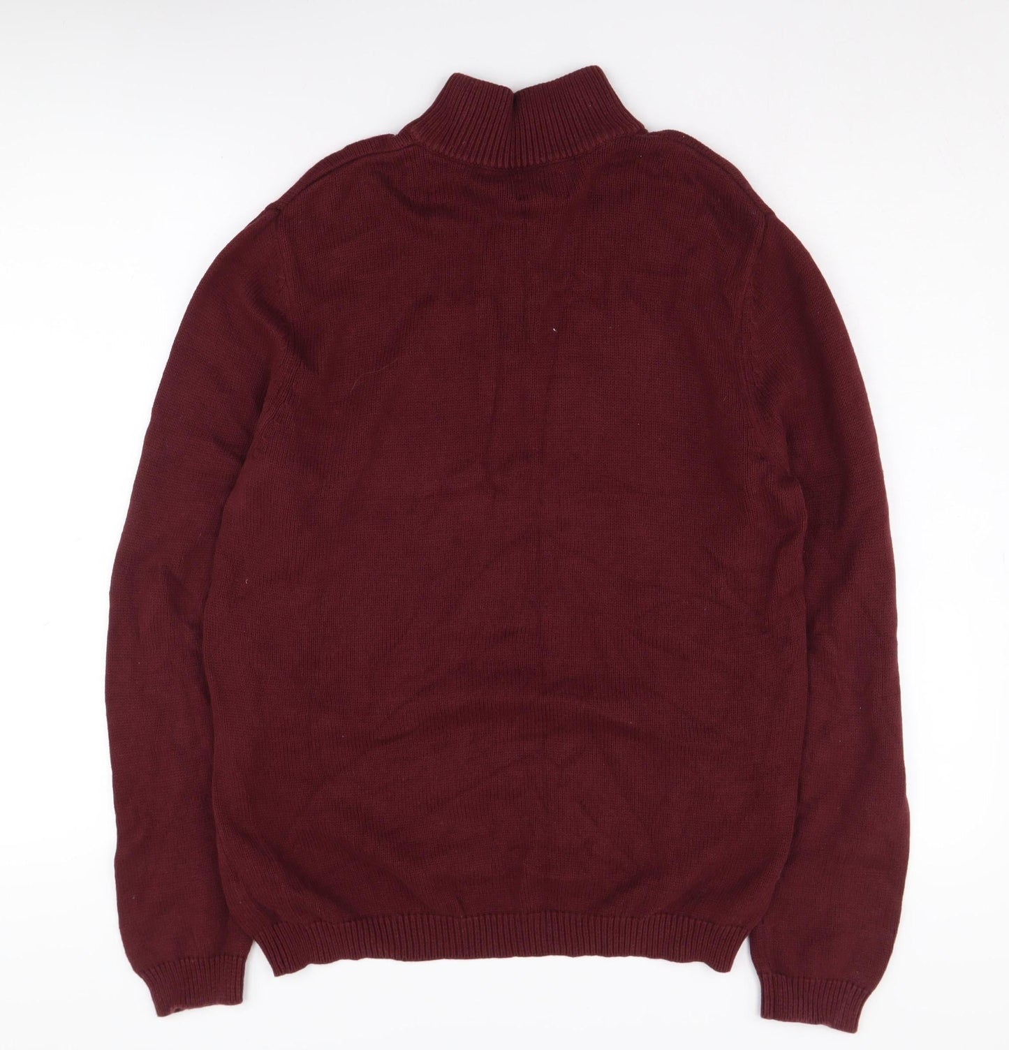 ASOS Design Men's Red Full Zip Jumper Size L