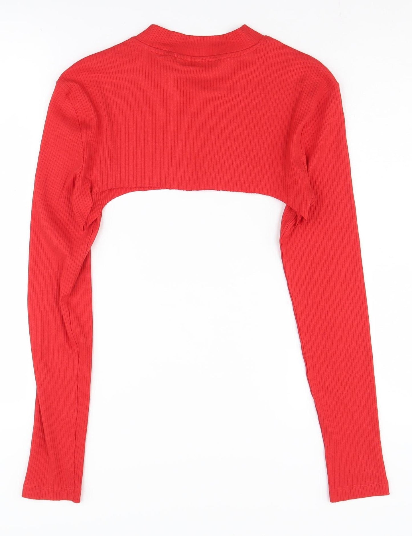 Vero Moda Women's Red Cropped Top, Size 12, Long Sleeve