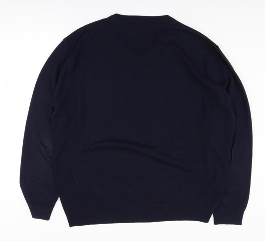 Pierre Cardin Men's Blue 2XL V-Neck Pullover Jumper