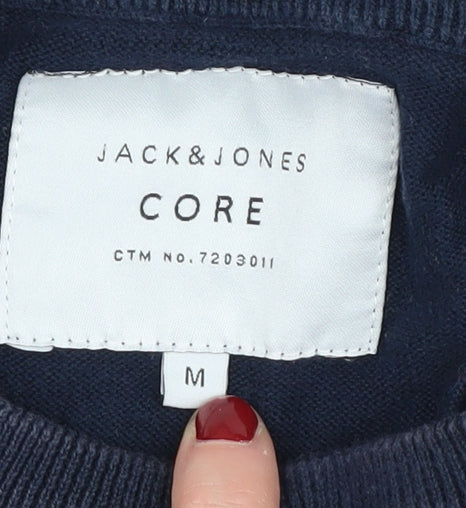Jack & Jones Men's Blue Cotton Pullover Jumper M