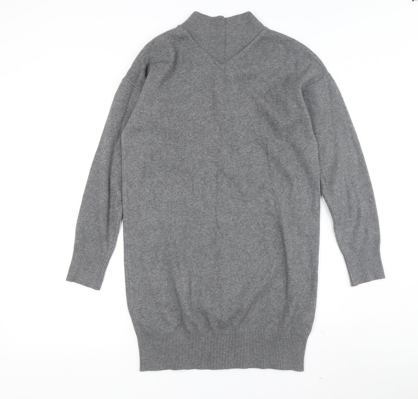 Topshop Women's Grey Jumper Dress UK 8 Viscose Blend