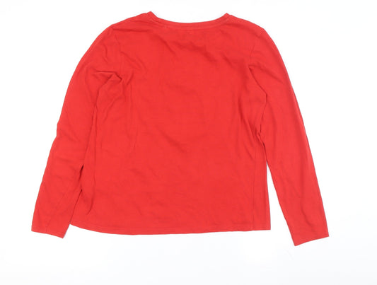 Threadbare Women's Red Pyjama Top Size 10 Animal Print