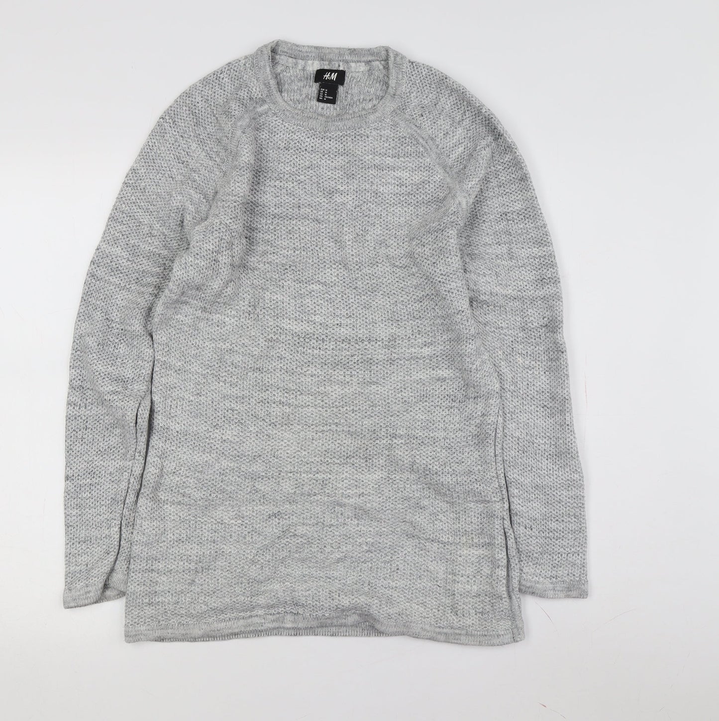 H&M Grey Women's Medium Chunky-Knit Pullover Jumper