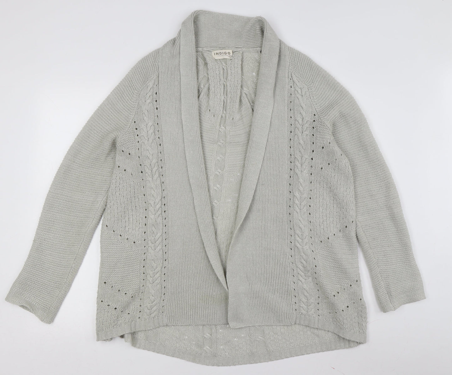 Marks and Spencer Women's Grey Cardigan UK 14 Cable-Knit