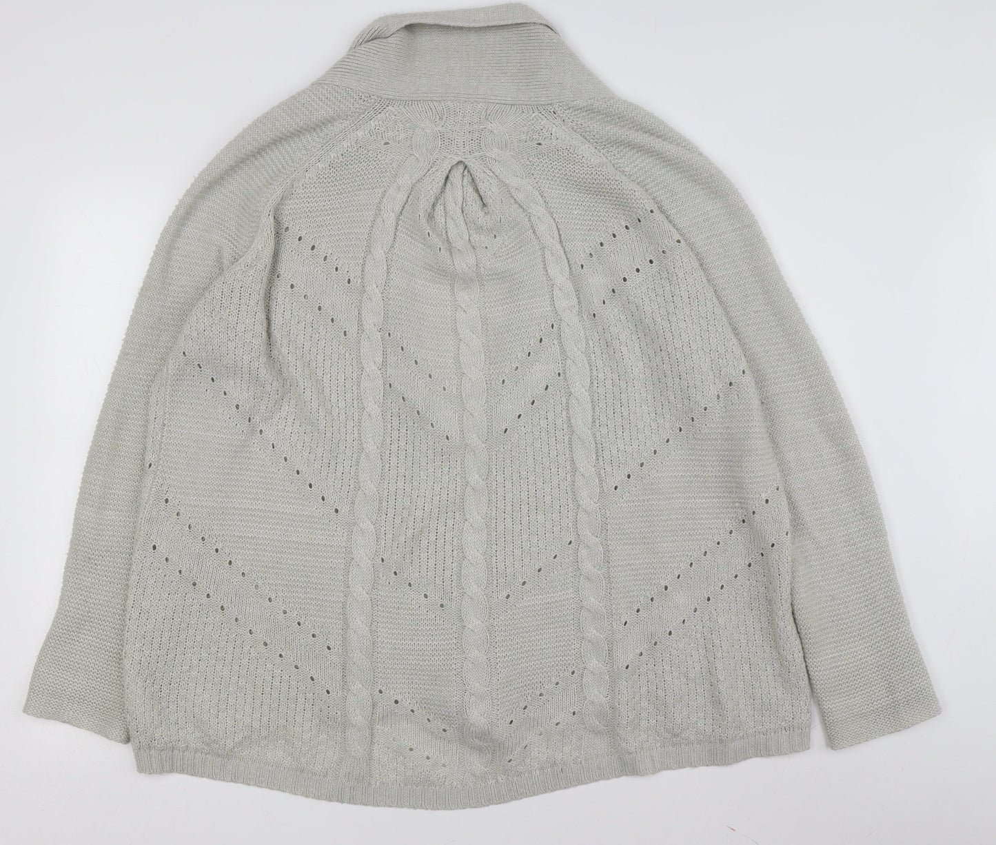 Marks and Spencer Women's Grey Cardigan UK 14 Cable-Knit