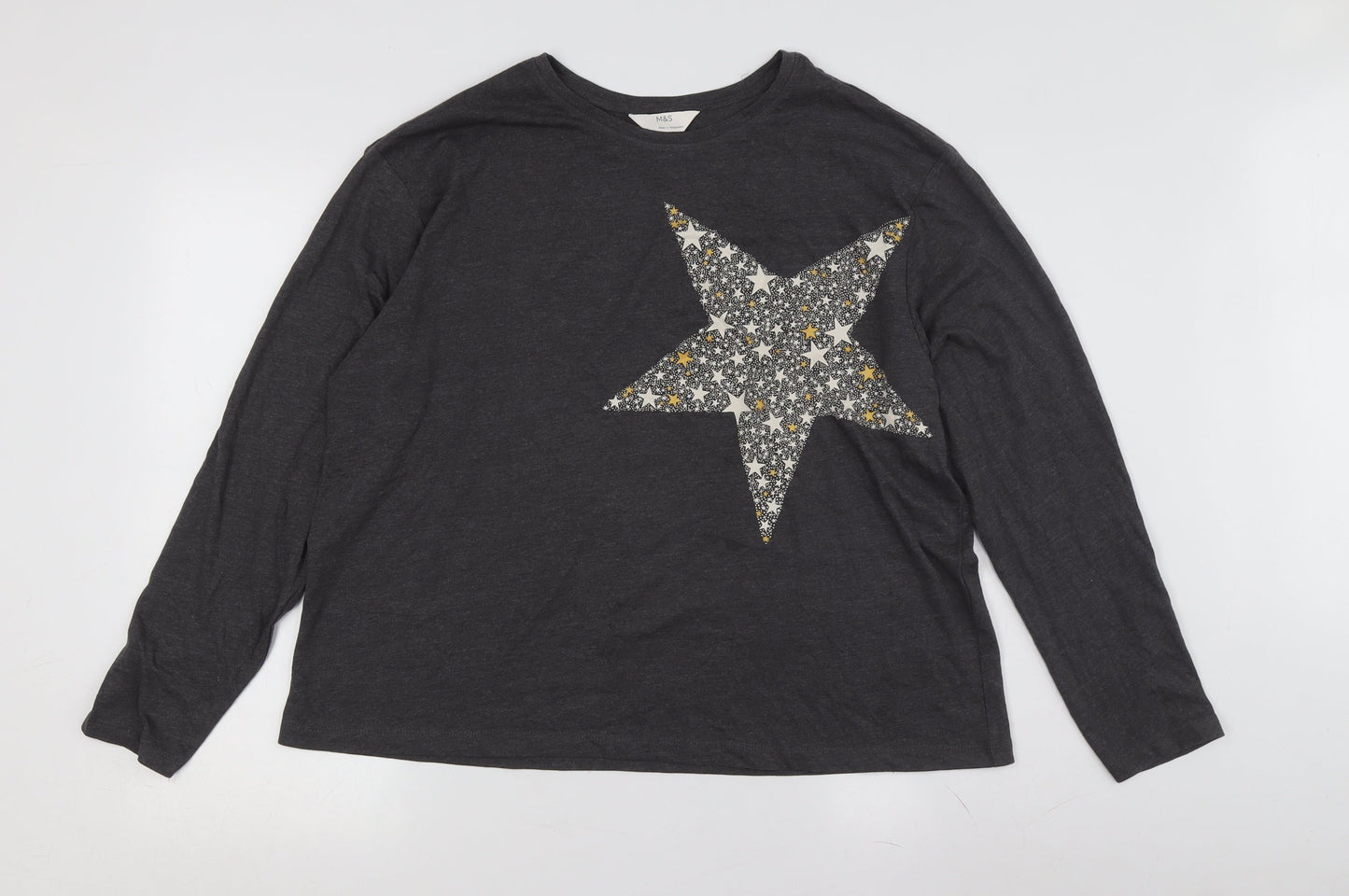 Marks and Spencer Women's L Black Long Sleeve T-Shirt