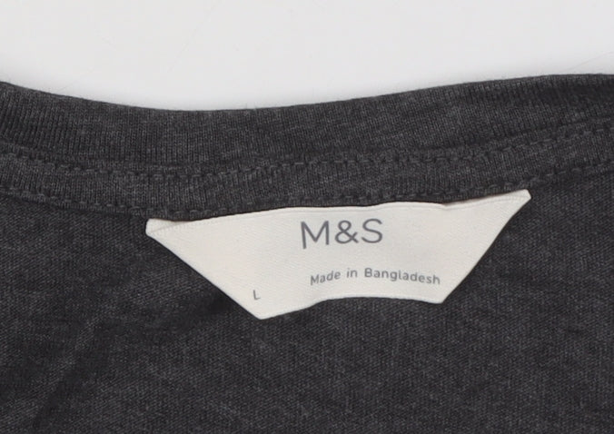 Marks and Spencer Women's L Black Long Sleeve T-Shirt