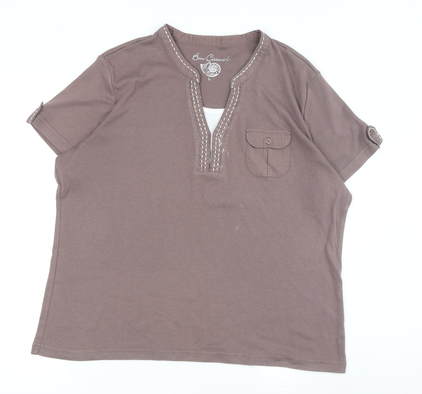 Bm Casual Women's Brown Blouse L Basic Style