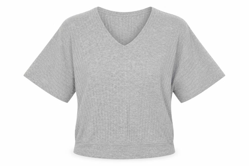 Cabi Women Grey V-Neck Relaxed T-Shirt, S, Casual Style
