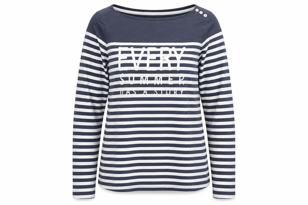 ESMARA Women's Blue Striped T-Shirt Size 12