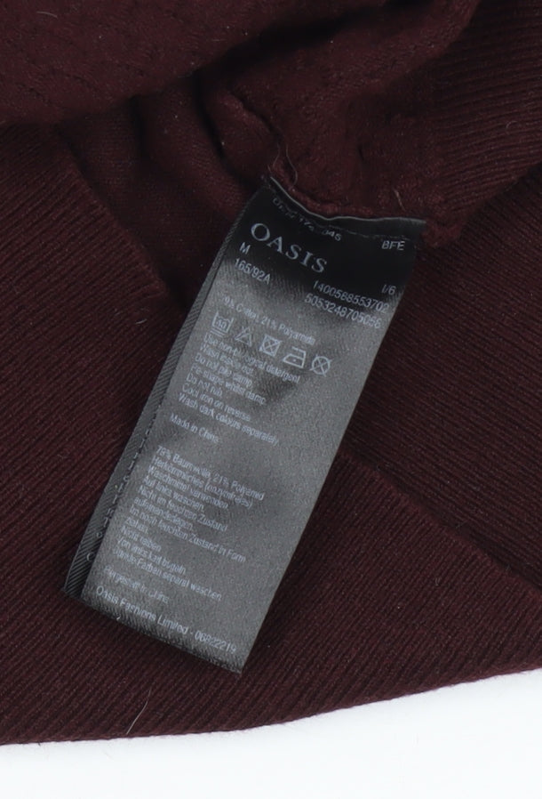 Oasis Women's Red Medium Boat Neck Pullover Jumper