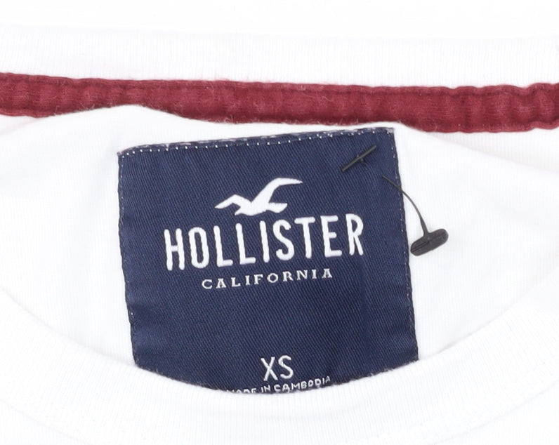 Hollister Women's White Long Sleeve T-Shirt XS