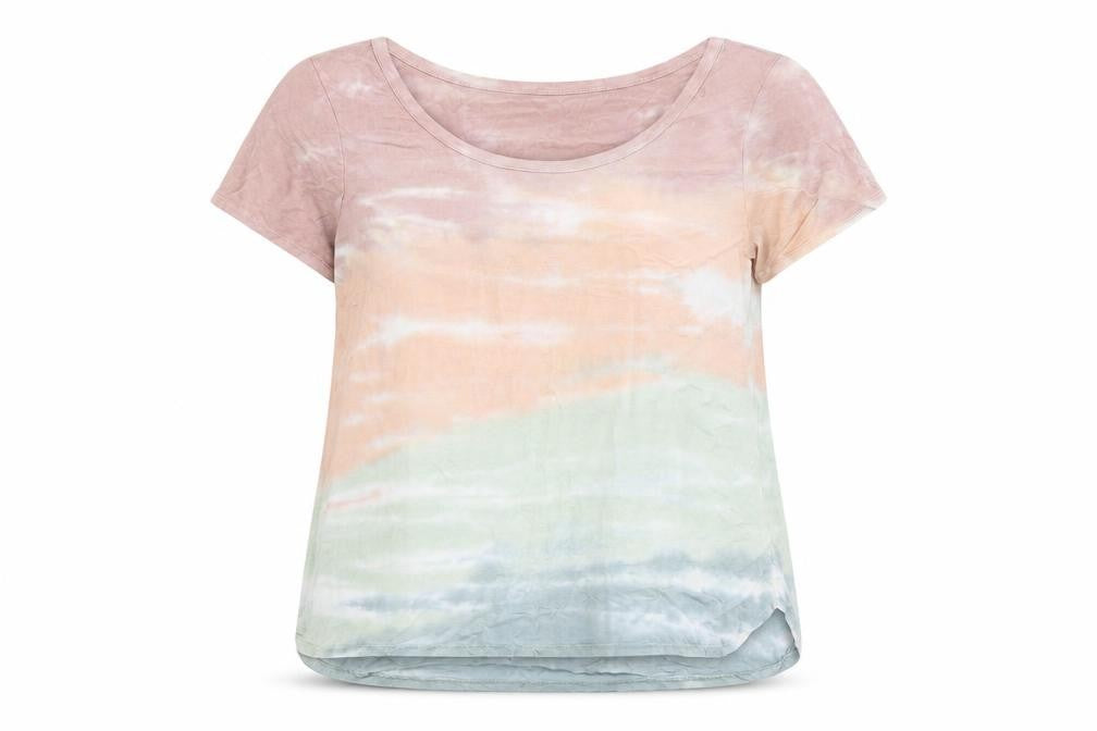 Front view of Cable Gauge Women's Multicoloured Basic T-Shirt, Scoop Neck, size S