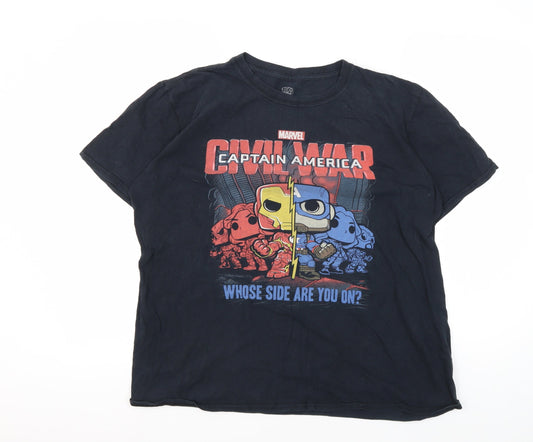 Marvel Captain America Men's Black T-Shirt M