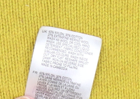 White Stuff Women's Yellow Pullover Jumper, Size 10
